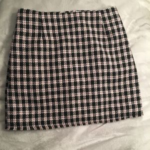 Short Plaid Jersey Skirt